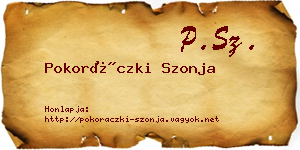 Pokoráczki Szonja névjegykártya
